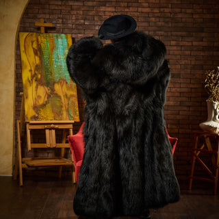 “The Phantom of the Opera” Silver Fox Fur Coat - Men