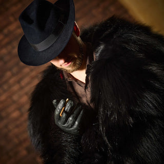 “The Phantom of the Opera” Silver Fox Fur Coat - Men