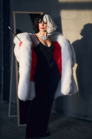 Arctic (Albino) Fox Fur Long Coat 'Cruella'