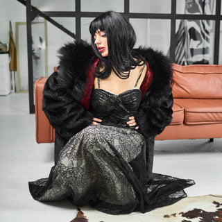 Mink Coat with Silver Fox Fur Trimmed Hood