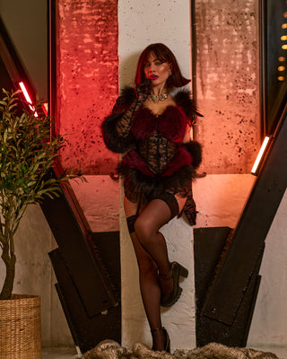 Feather & Fur Lace Set