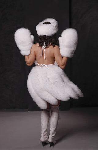 Tailed Skirt Set – Saga Snow White Fox Fur Fetish Outfit