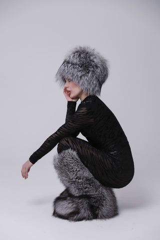 Silver Fox Fur Hat 'Chelsea'