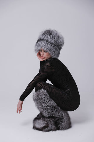Silver Fox Fur Hat 'Chelsea'