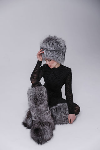 Silver Fox Fur Hat 'Chelsea'