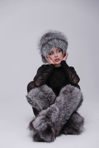 Silver Fox Fur Hat 'Chelsea'