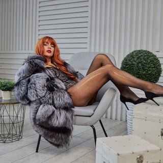 Silver Fox Fur Coat 'Diva'
