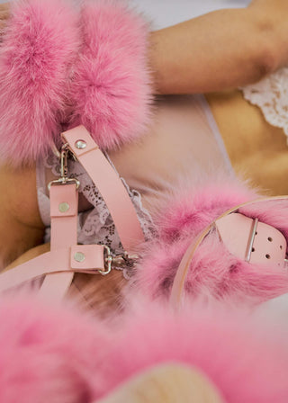 Arctic Fox Fur & Leather Restraint Set