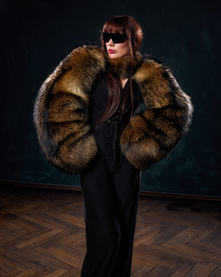 Finn Racoon Fur Sleeves with Collar