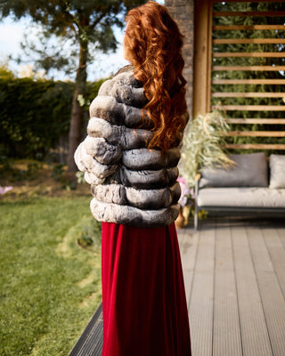 Extremely Soft Chinchilla Fur Short Coat
