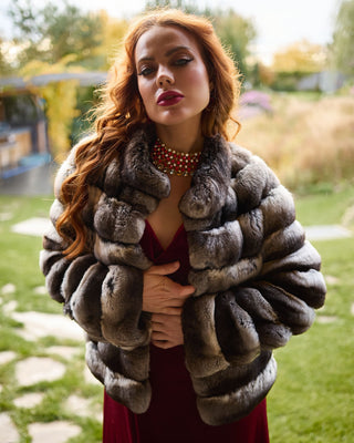 Extremely Soft Chinchilla Fur Short Coat