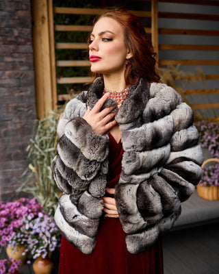 Extremely Soft Chinchilla Fur Short Coat