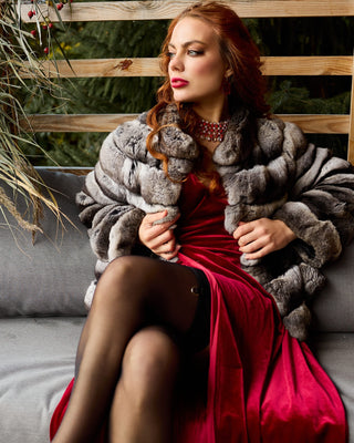Extremely Soft Chinchilla Fur Short Coat