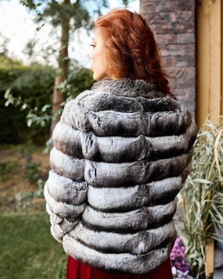 Extremely Soft Chinchilla Fur Short Coat