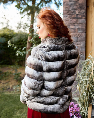 Extremely Soft Chinchilla Fur Short Coat