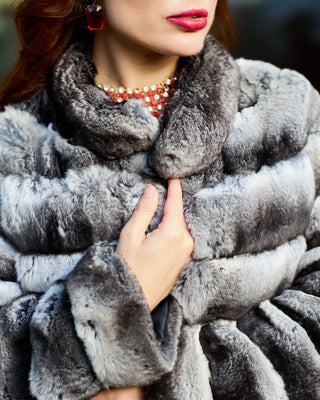 Extremely Soft Chinchilla Fur Short Coat