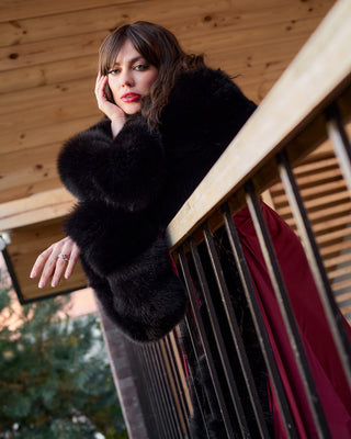 Double-Wide Fur Trim Robe 'Pure Pleasure'