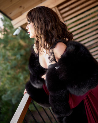 Double-Wide Fur Trim Robe 'Pure Pleasure'