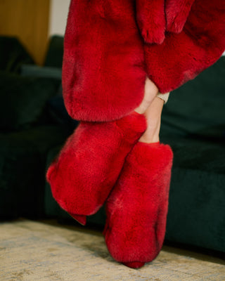 Blue Fox Fur Leg Warmers with Leather Belt – Premium Fur Legwear - 35 cm long