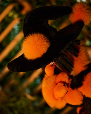 Rabbit Fur Wide-Brim Witch Hat