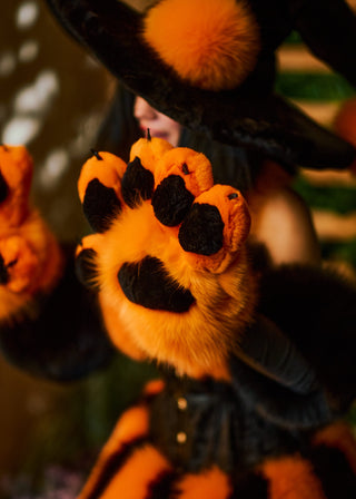 Orange Fur Paws with Black Pads & Claws