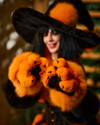 Orange Fur Paws with Black Pads & Claws