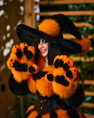 Orange Fur Paws with Black Pads & Claws