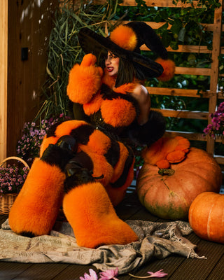 Orange Fur Paws with Black Pads & Claws