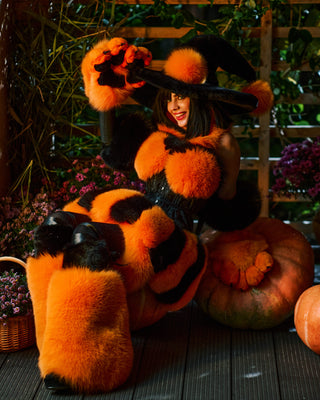 Orange Fur Paws with Black Pads & Claws